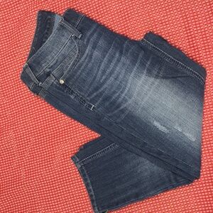 Seven7 Womens Jeans Size 4 Capri Medium Wash Distressed Stretch